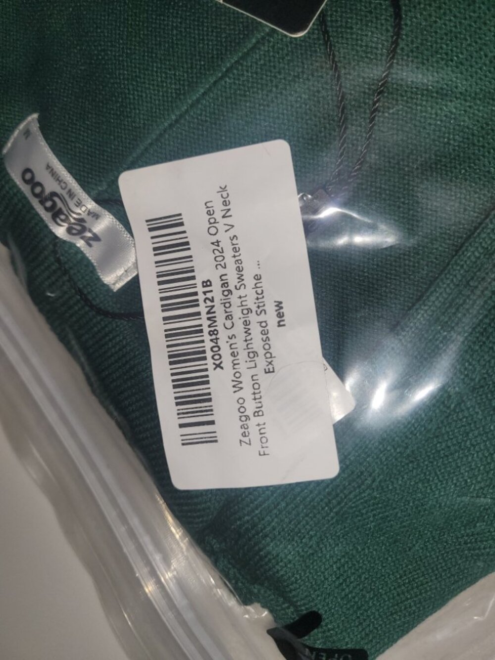 Zeagoo Women's Medium Green Cardigan Sweater - Picture 4 of 4